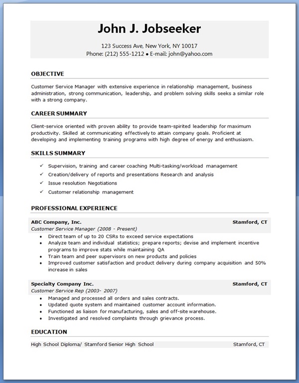 Resume template two columns